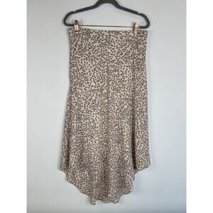 Animal Print Leopard Cheetah Print Pink Black Assymmetrical Midi Skirt Sz Medium